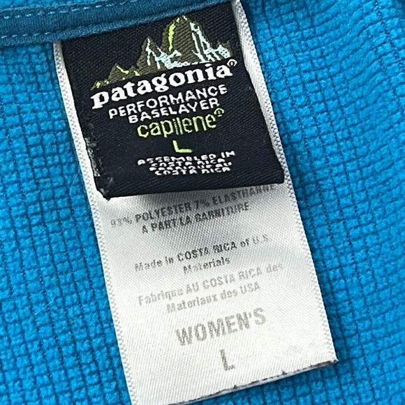 Patagonia Capilene Womens L Performance Baselayer 1/4 Zip Blue Pullover Sweater - Picture 9 of 13